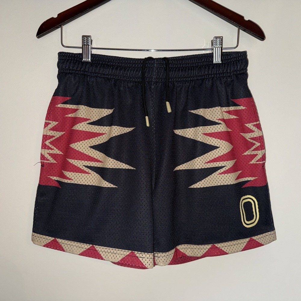 Overtime Men's Shorts Navy Blue with aztec print Small